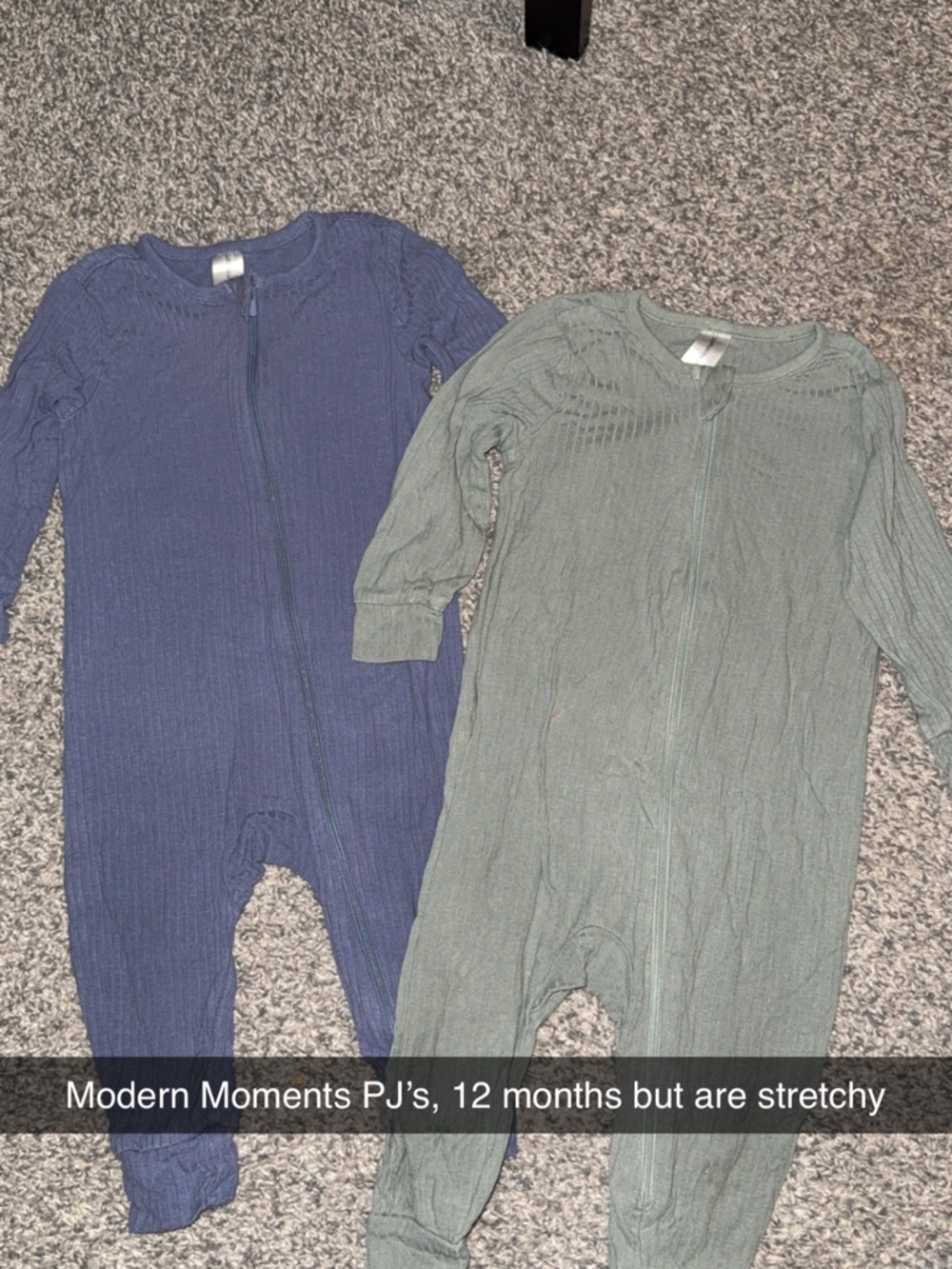 2 pack -Modern Moments Long-Sleeve Zip Pajamas in Blue & Sage